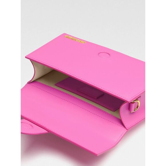 Jacquemus Neon Pink Leather Le Grand Bambino Women's Handbag - Picture 5 of 6